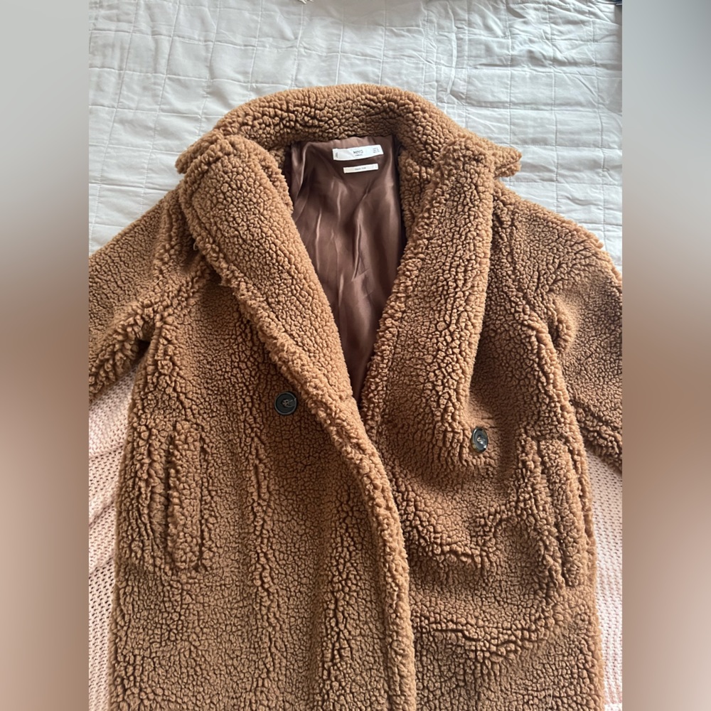 Brown faux fur coat